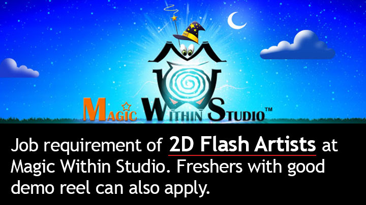 Job Vacancy of 2D Flash Artists at Magic Within Studio
