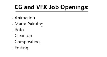 CG and VFX Job Openings