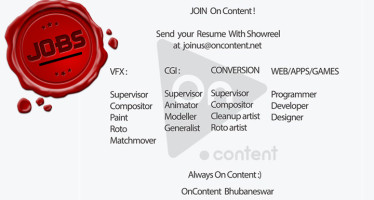 VFX, Animation, Stereo Conversion Jobs openings at On Content