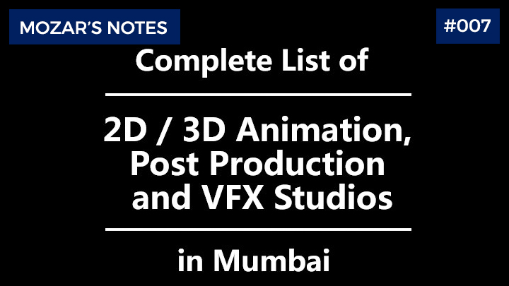 Animation and VFX Studios in Mumbai Complete list