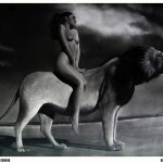 online art for sale nude lady girl on lion