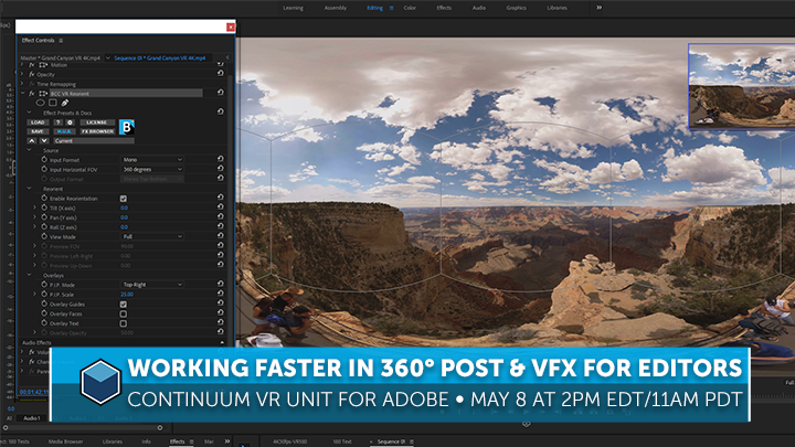 edit 360 vr videos premiere after effects continuum