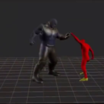 thanos fighting iron man 3D