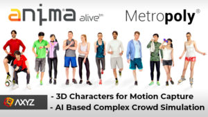 AXYZ design: anima (Crowd Simulation) and Metropoly (Motion Capture)