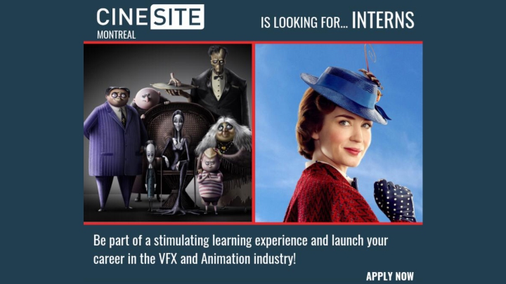 Cinesite internship program animation vfx artists