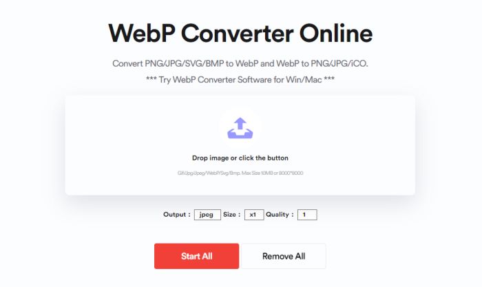 free WebP Converter Online for png files