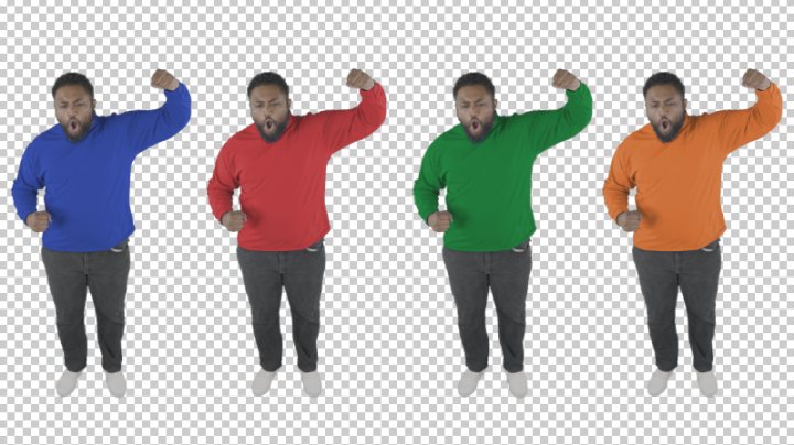 digital crowd man in different color tshirt
