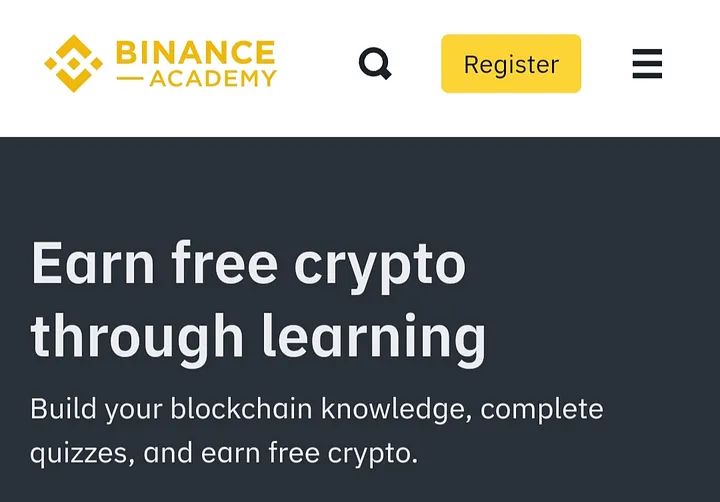 Binance Learn and Earn academy
