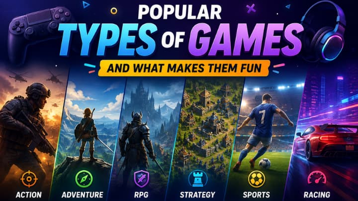 Popular types of Games and what makes them fun to play with