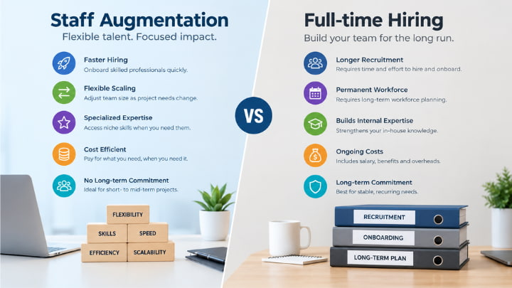 Staff Augmentation. vs. Full-Time Hiring